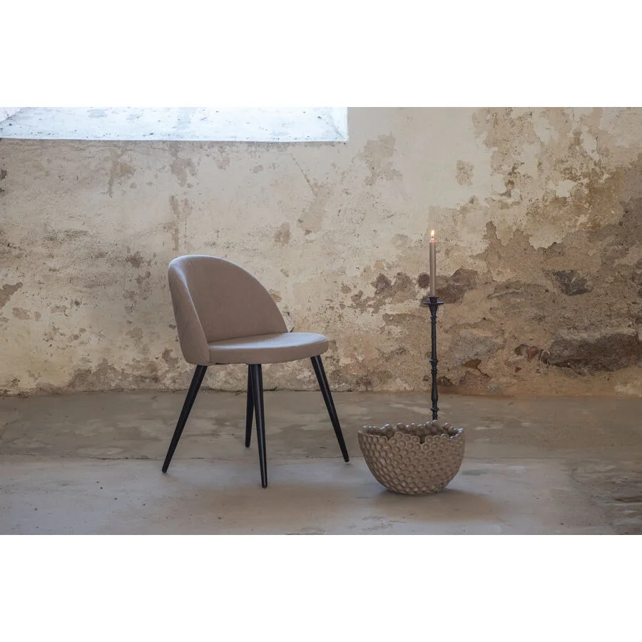 Stuhl Vendet Beige Polyesterleinen/ Stahl