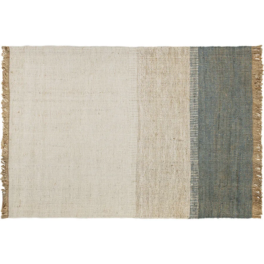 Teppich Lanika Grün, Braun, Beige Streifen Jute 160 x 230 cm
