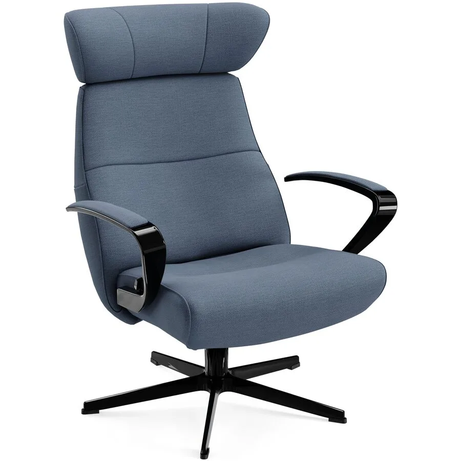 Conform Sessel Enno Blau/Schwarz Stoff/Aluminium 81 cm 163 cm - Farbe: Dunkelblau, Schwarz, blueberry - Material: Stoff, Aluminium - Möbel