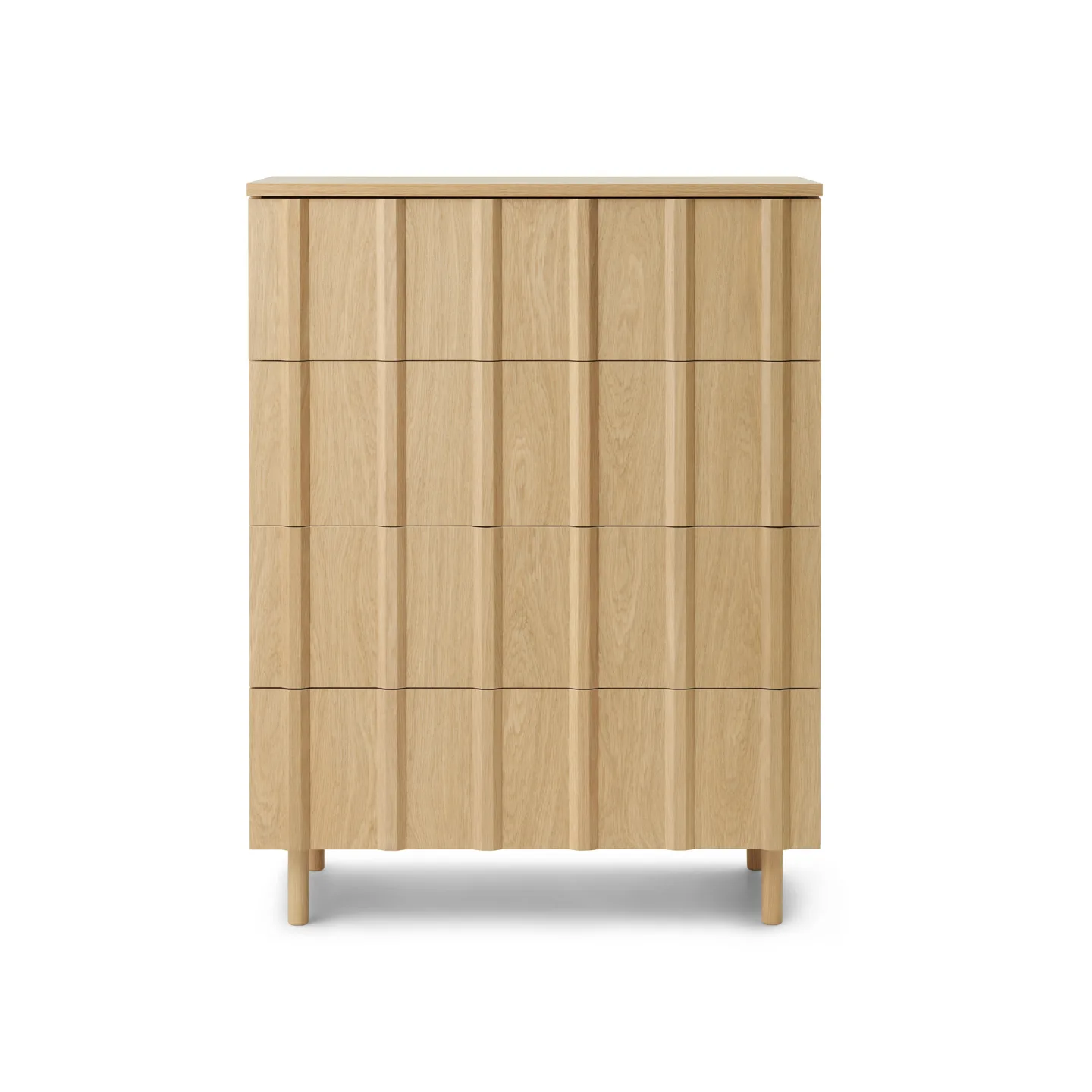 Normann Copenhagen - Rib Dresser w. 4 Drawers Oak - Byråer - Simon Legald - Träfärgad - Trä