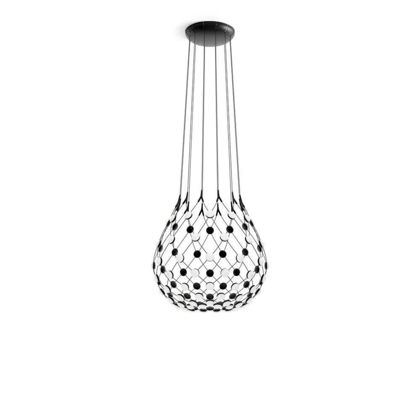 Mesh pendellampe, Ø 80 cm, trådløst sett svart - Luceplan - Stue - Plast