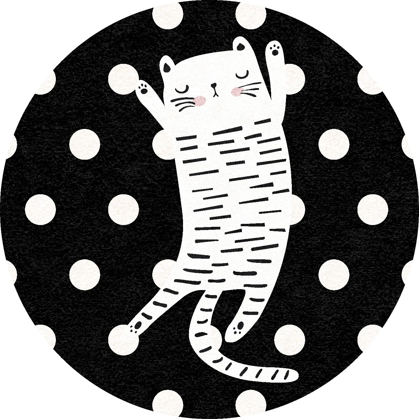Runde tepper - Sleepy Kitten (multi) (Størrelse: Ø 160 cm)