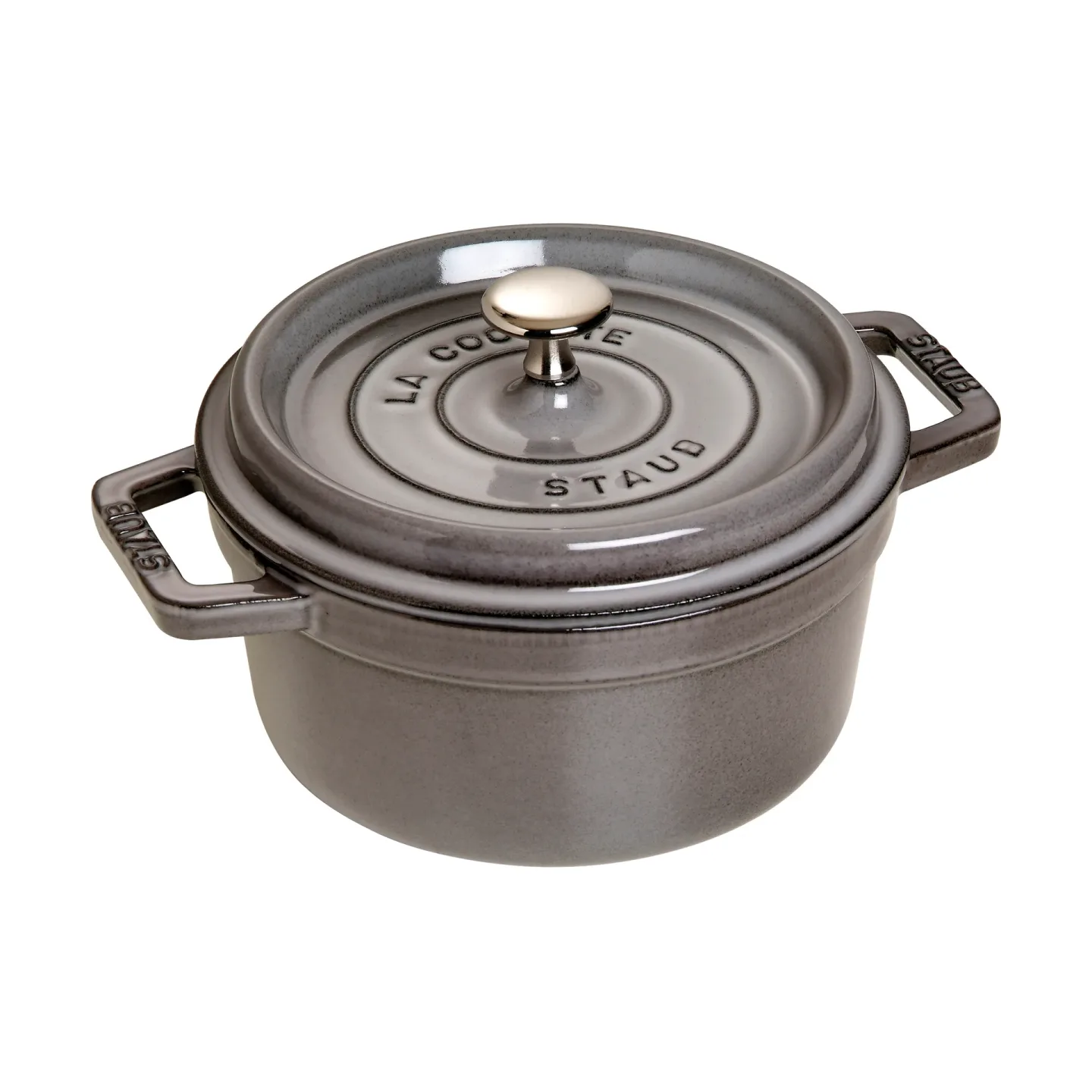 STAUB Staub La Cocotte runder Topf Gusseisen 2,2 L Grafitgrau