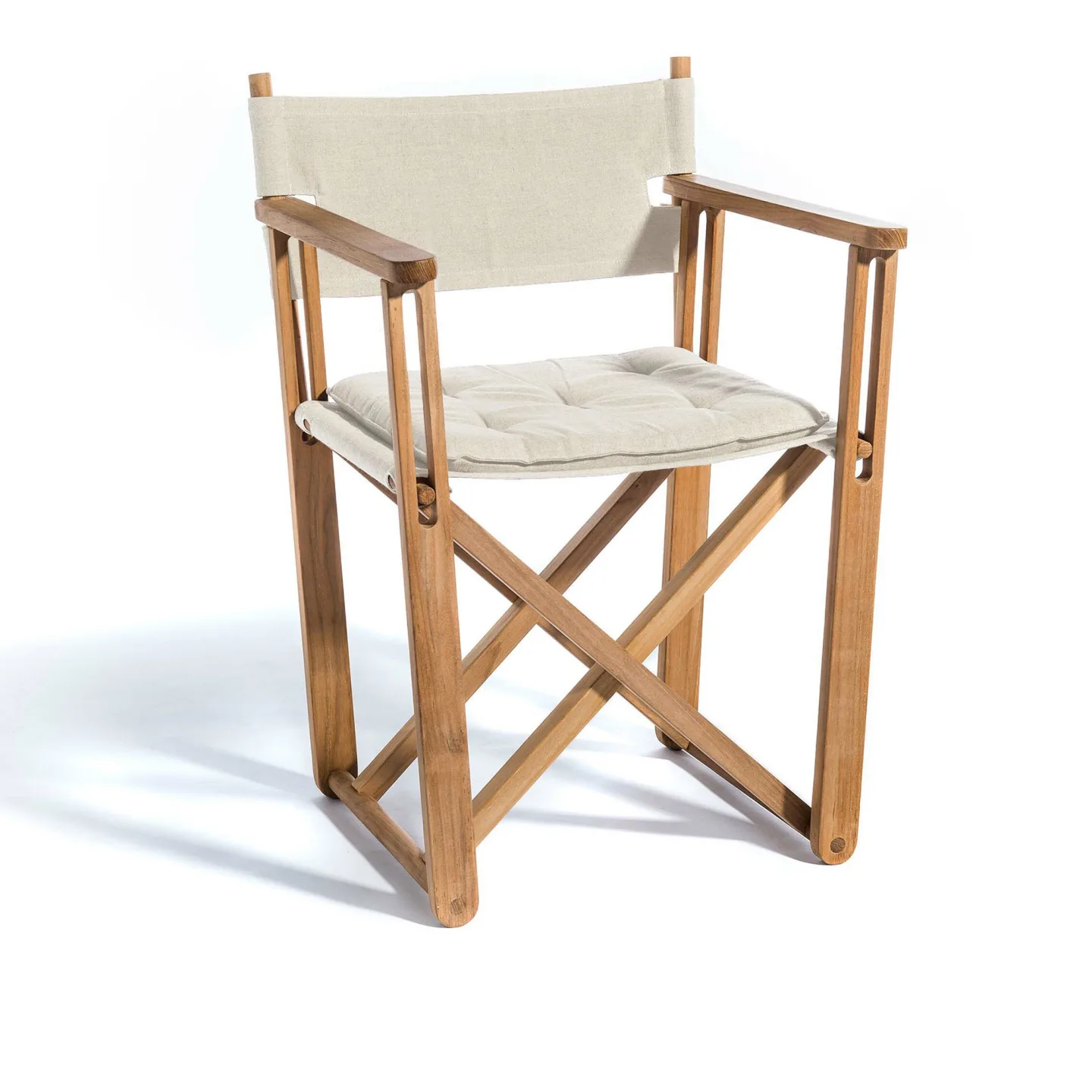 Skargaarden - Kryss Dining Chair, Teak, Beige Papyrus Fabric - Matstolar utomhus - Björn Hultén