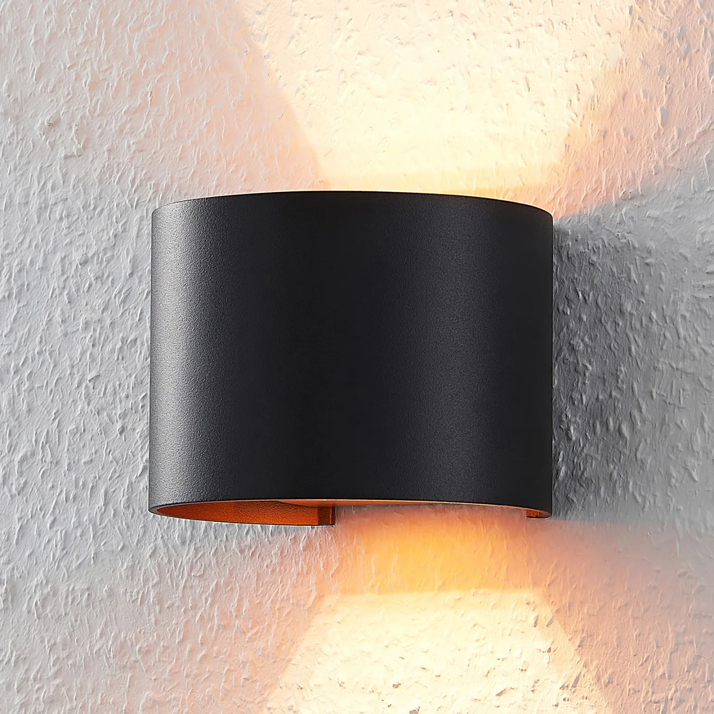Zuzana Wandleuchte Round Schwarz/Gold - Arcchio - Wohnzimmer - Modern - Aluminium - Eckig