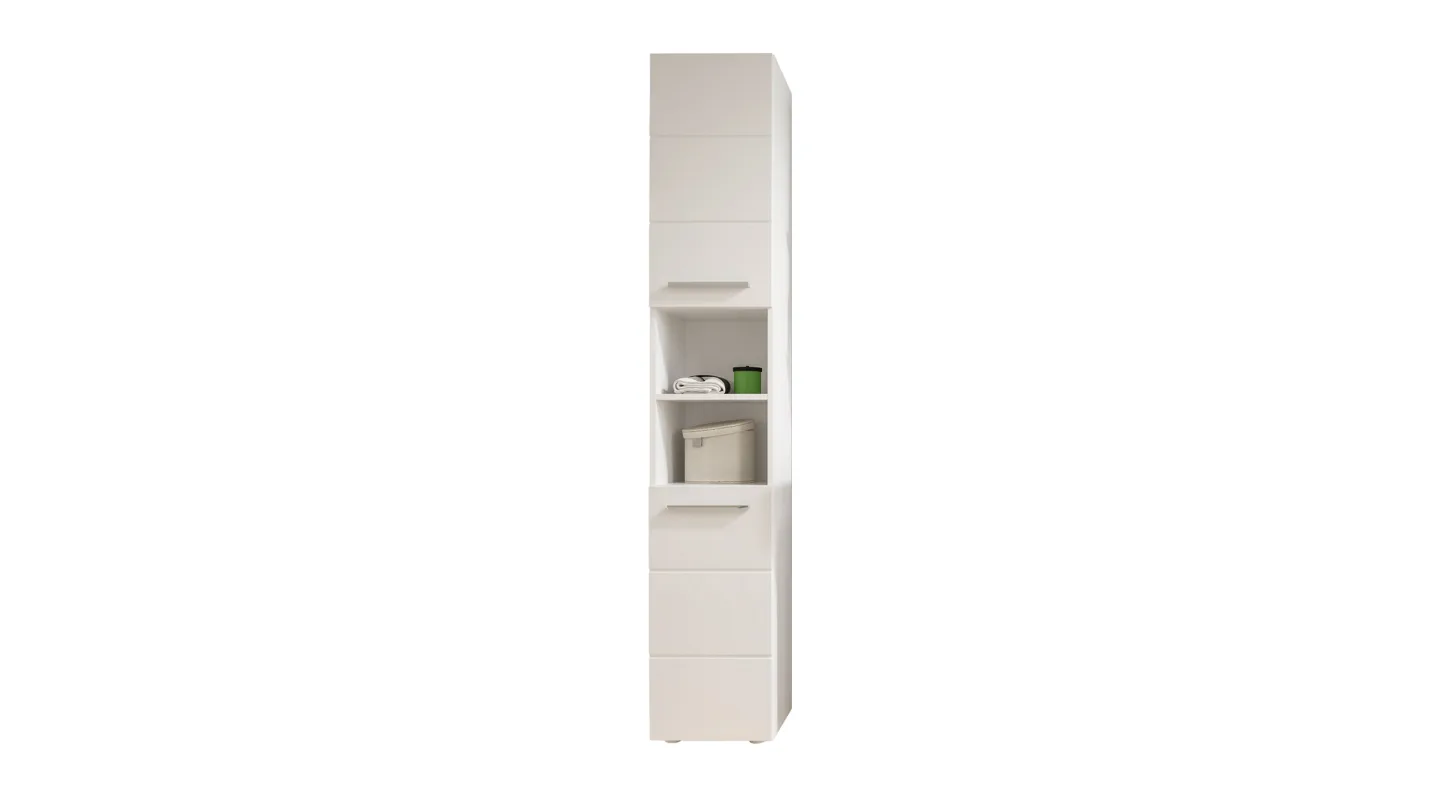 Bad Hochschrank weiß hochglanz 2 Türen Breite 34 cm - MANDY