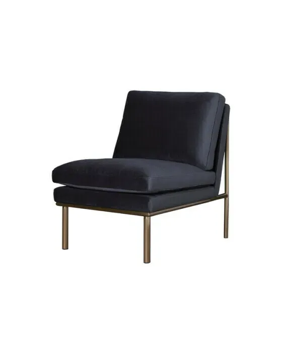April Lounge Chair Black Pearl/Brass