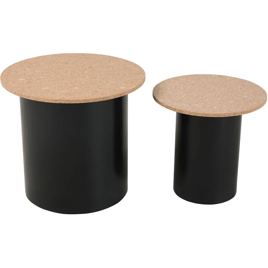 Beistelltisch Ruggero natur/schwarz MDF B 50 H 45 cm