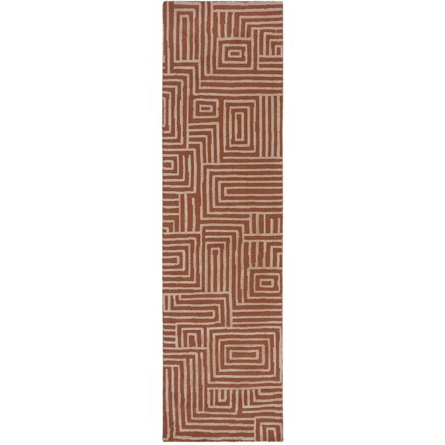 Teppich Xenji natur Anderes Muster Polyester 80 x 300 cm
