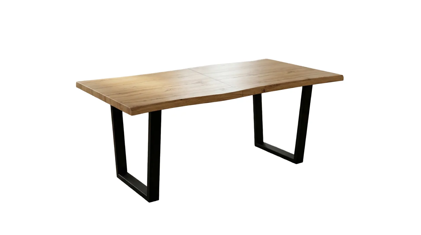 Esstisch Baumkanten Optik ausziehbar - 180 cm Eiche - IRINA