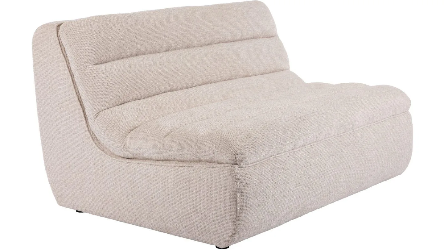 Valdoro 2-sits Mittmodul i tyg 135 cm - Beige