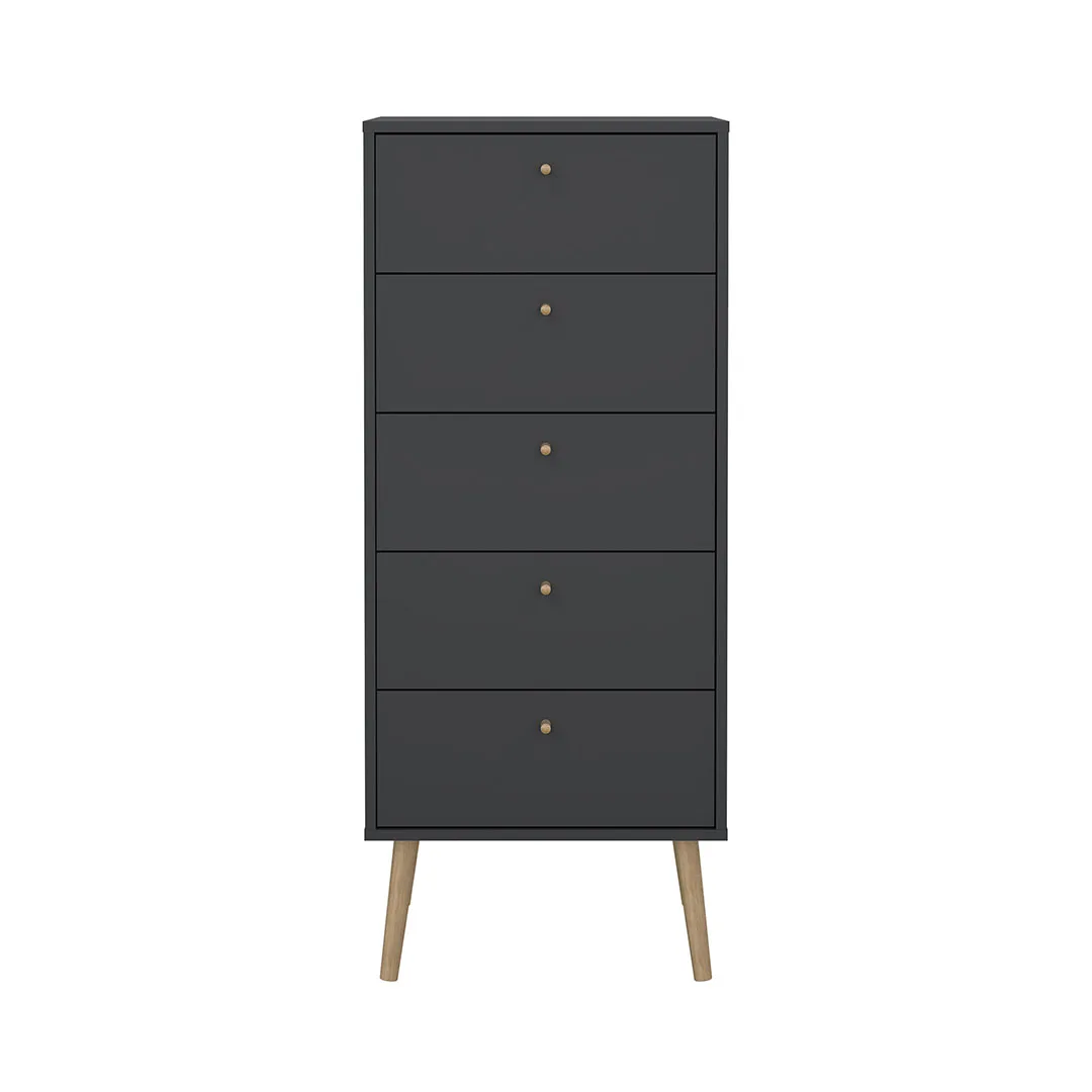 Bodo Kommode 5 Schubladen matte grau.