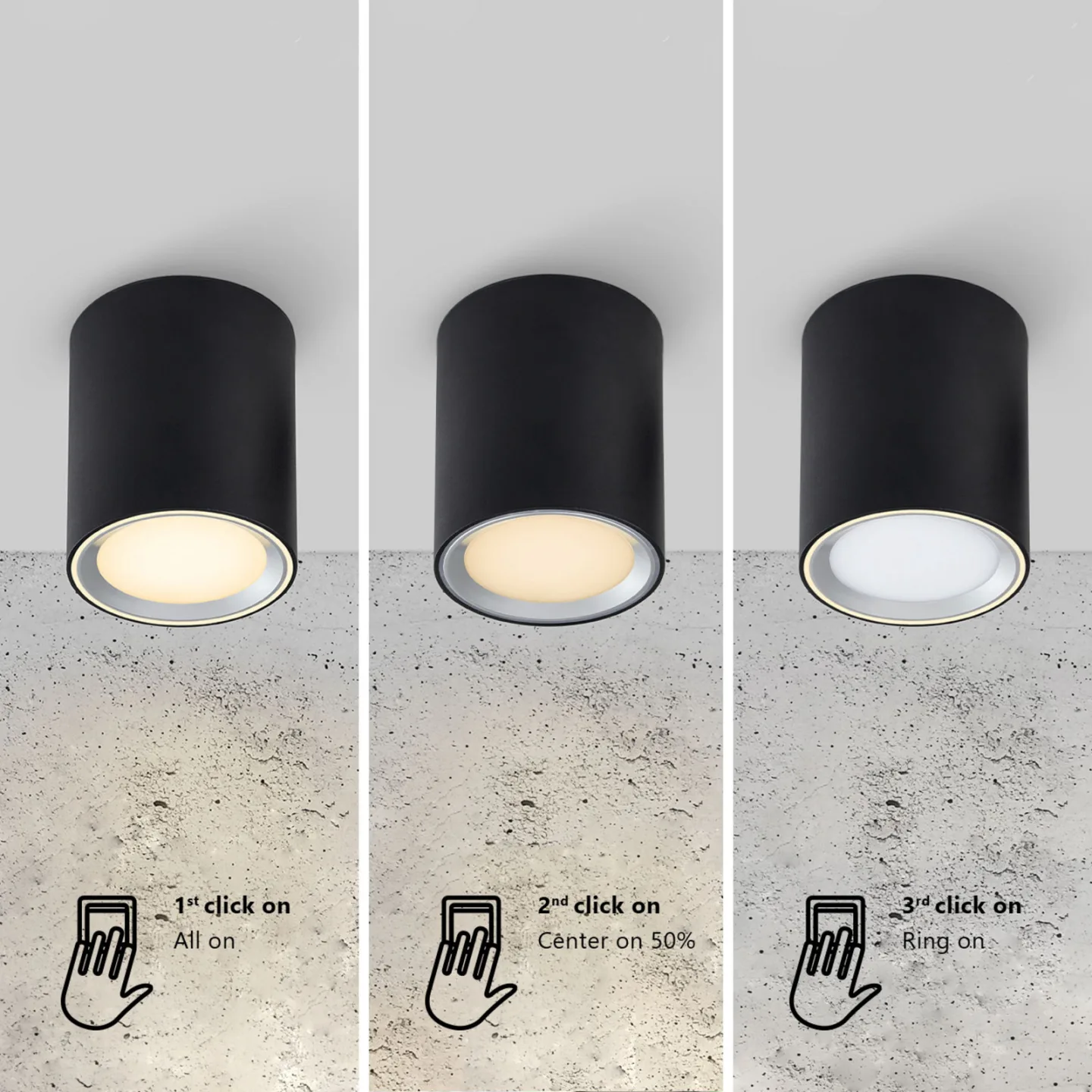 Fallon Takspot Long Black - Nordlux Fallon long - Vardagsrum - Metall - Rund
