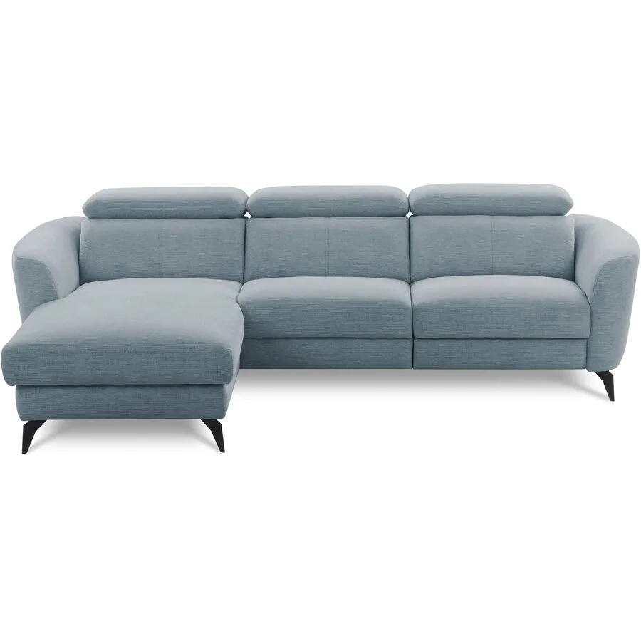 Ecksofa Simba Rechts Chenille Steingrau B 261 T 183 cm