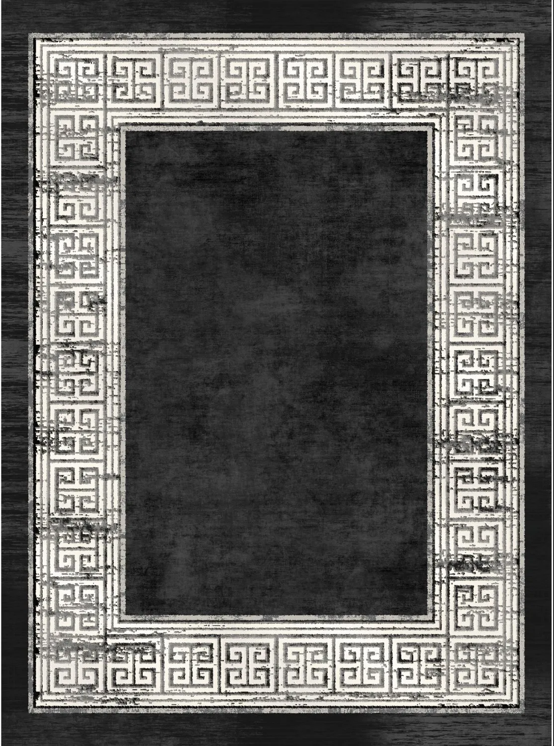 Wilton-teppe - Tilos (sort/hvit) (Størrelse: 130 x 190 cm)