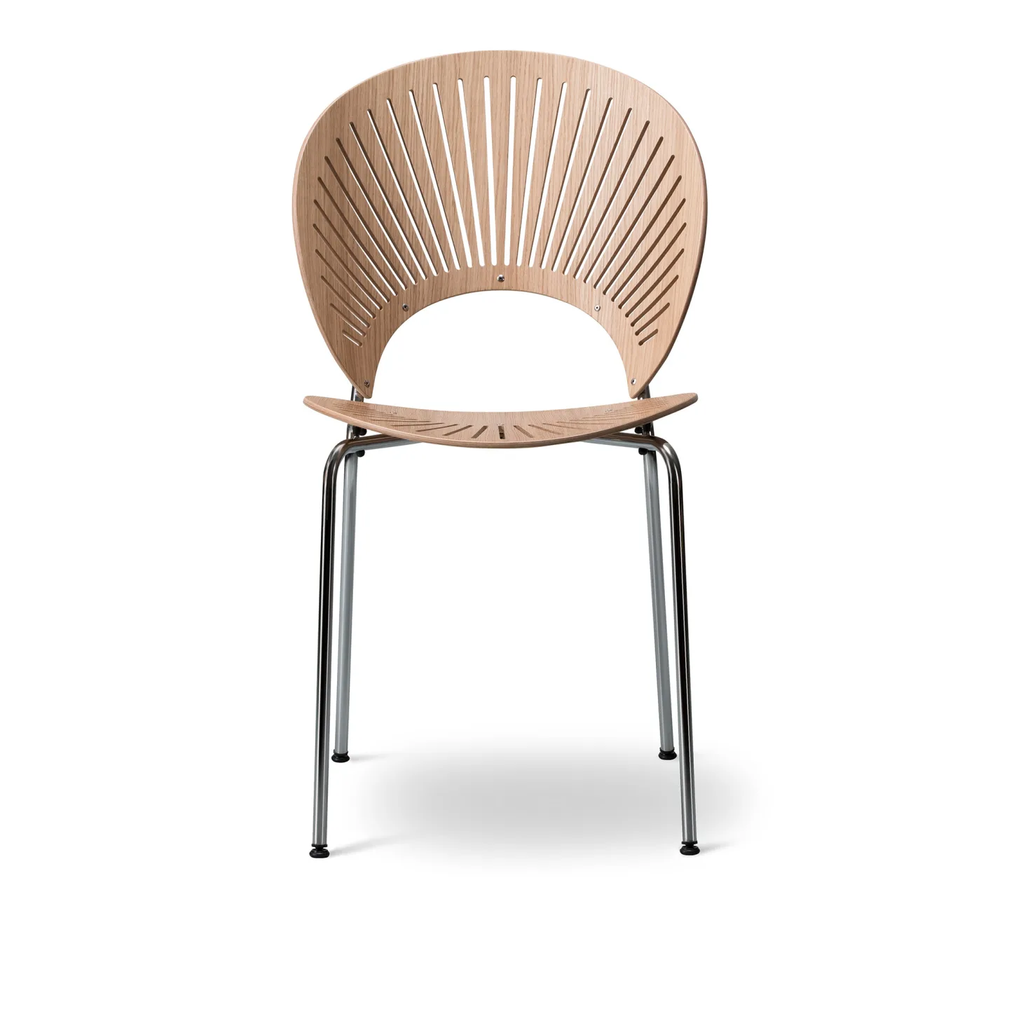 Fredericia Furniture - Trinidad stol krom / lackerad ek - Matstolar - Nanna Ditzel - Silver - Metall/Trä