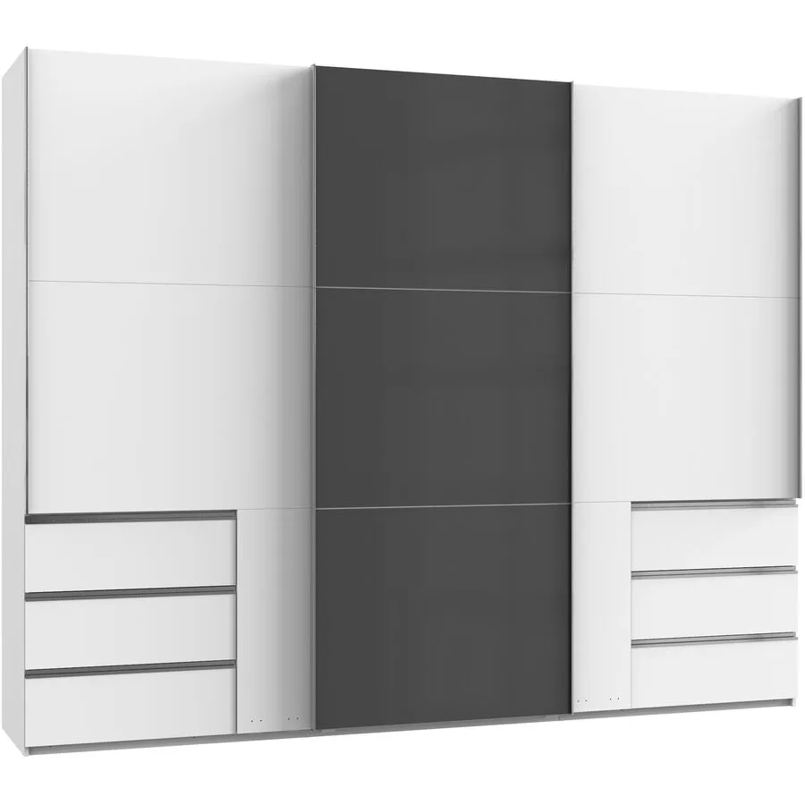 Kleiderschrank Sanko grau Holzwerkstoff B 300 cm