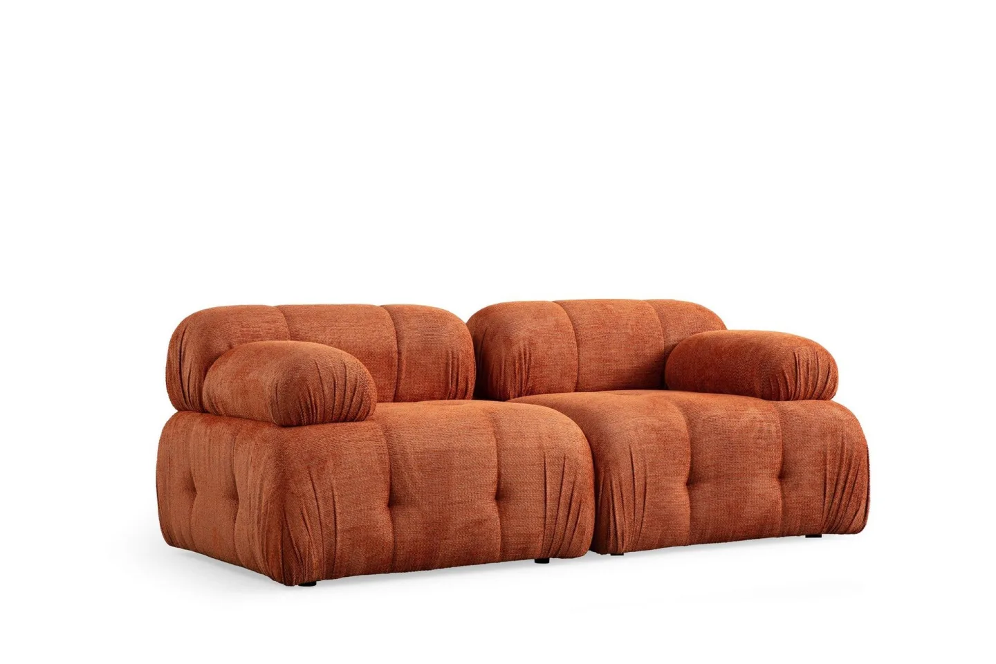 Belgin Bubblig Soffa 2-sits med fasta armstöd - Orange