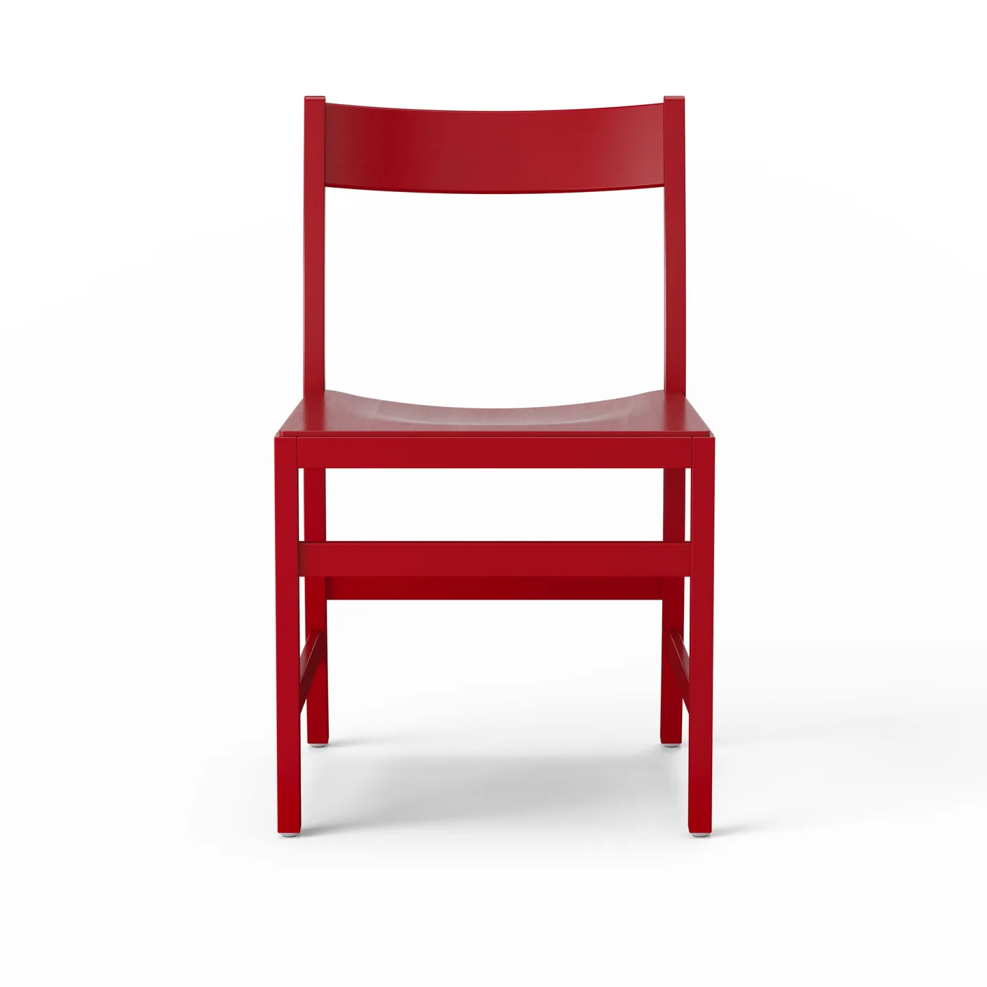 Massproductions - Waiter XL Chair, Red Laquered Beech, Utan klädsel - Matstolar - Chris Martin - Röd - Trä