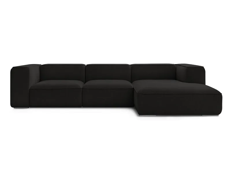 Ecksofa BOBOCHIC ZEPHYR Stoff mit Textur schwarz