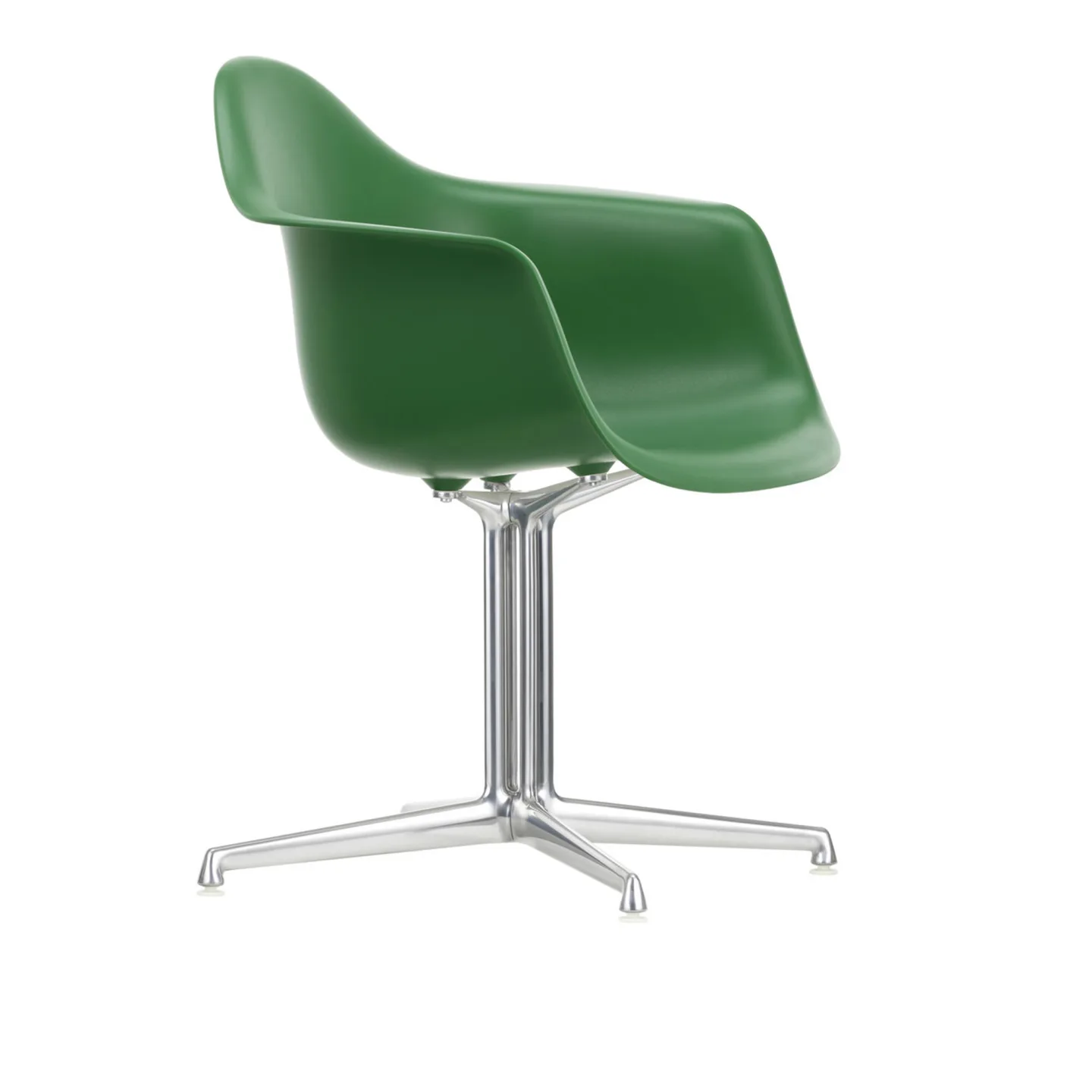 Vitra - Eames RE Plastic Armchair DAL 17 Emerald Aluminium Polished - Kontorsstolar - Charles & Ray Eames - Grön - Metall/Plast