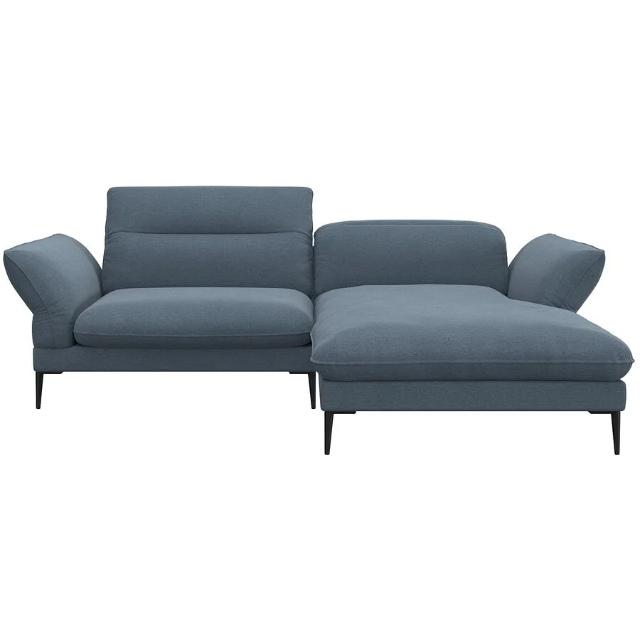 Ecksofa Tiara Rechts Stoff blau B 241 T 88 cm