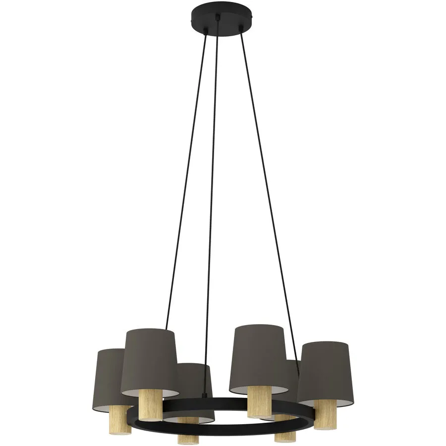 Eglo Pendellampe Edale Braun/Schwarz Stahl/Holz 110 cm - Material: Holz/Stahl