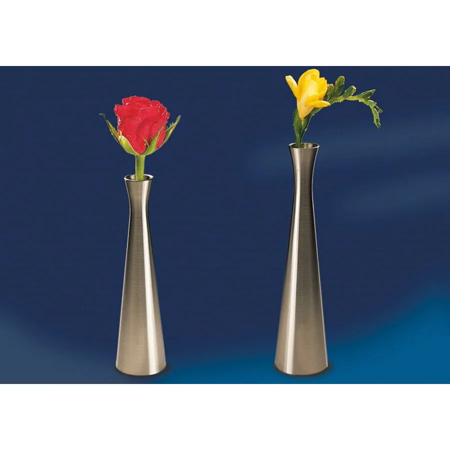 Vase Aps Grau Zinn vernickelt D 4.1 cm H 16.5 cm
