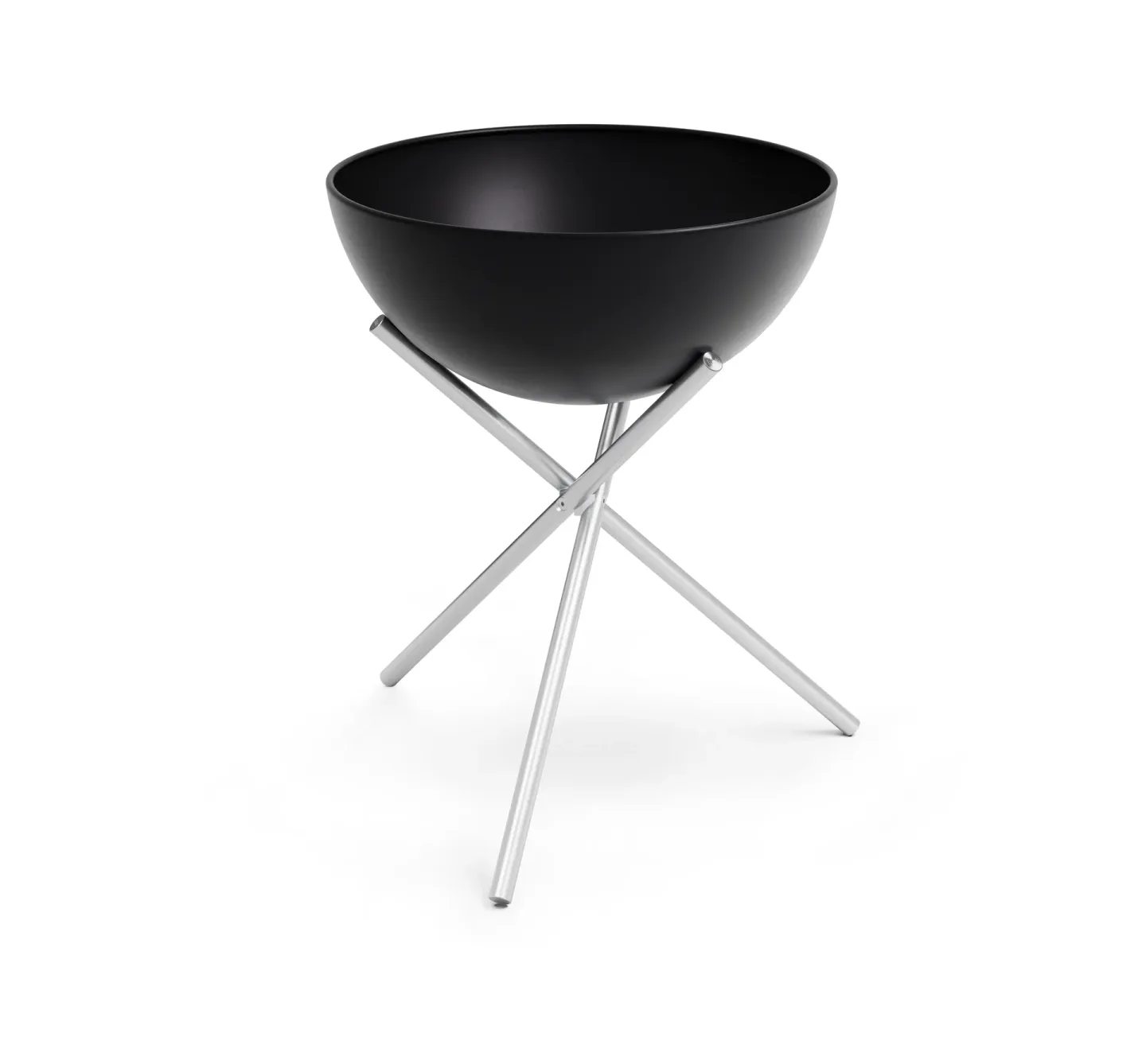 Höfats BOWL 57 Feuerstelle Schwarz-Silber, Dreibeinstativ
