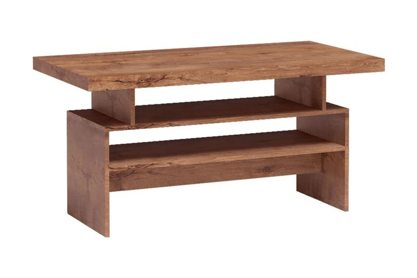Castillia Soffbord 120 cm med Förvaring Hyllor - Ljus Ask