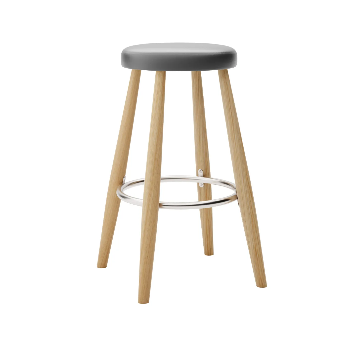 Carl Hansen - CH58 Low Stool, Oljad Ek, Lädergrupp A Loke - 7150 - Barstolar - Hans J. Wegner - Träfärgad - Läder/Metall/Trä