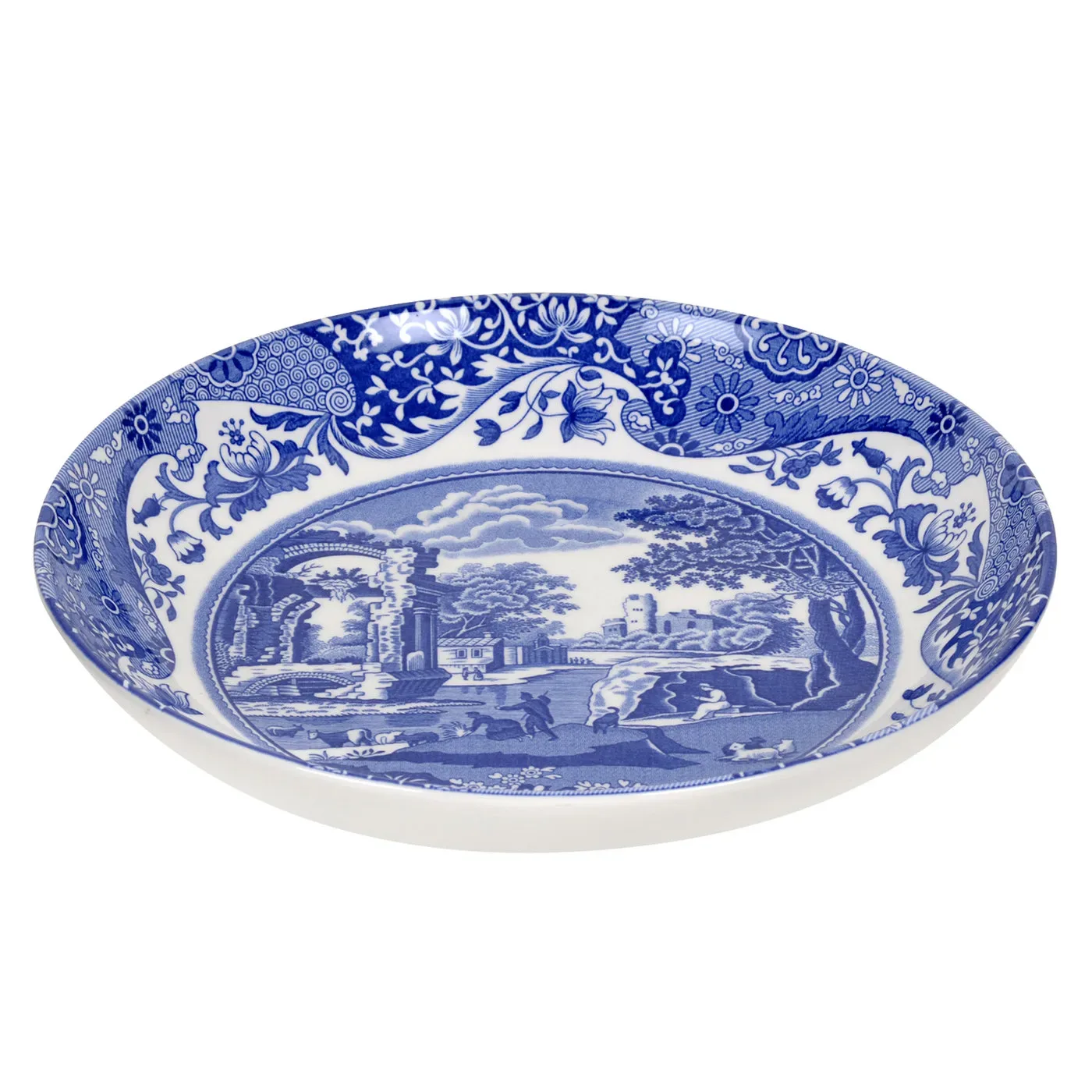 Blue Italian djup tallrik blå/vit