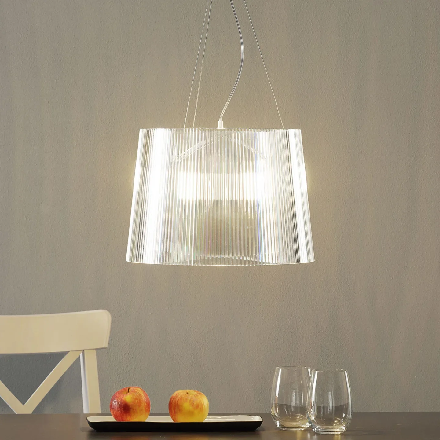 Ge' Taklampa Kristall - Kartell Gè - Vardagsrum - Design - Plast - Med en ljuskälla