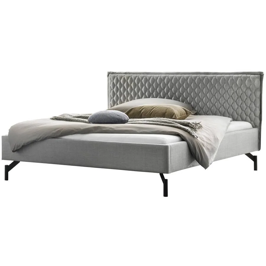 Hasena Bett Dream Pronto Grau, Schwarz Stoff, Metall 180 x 200 cm