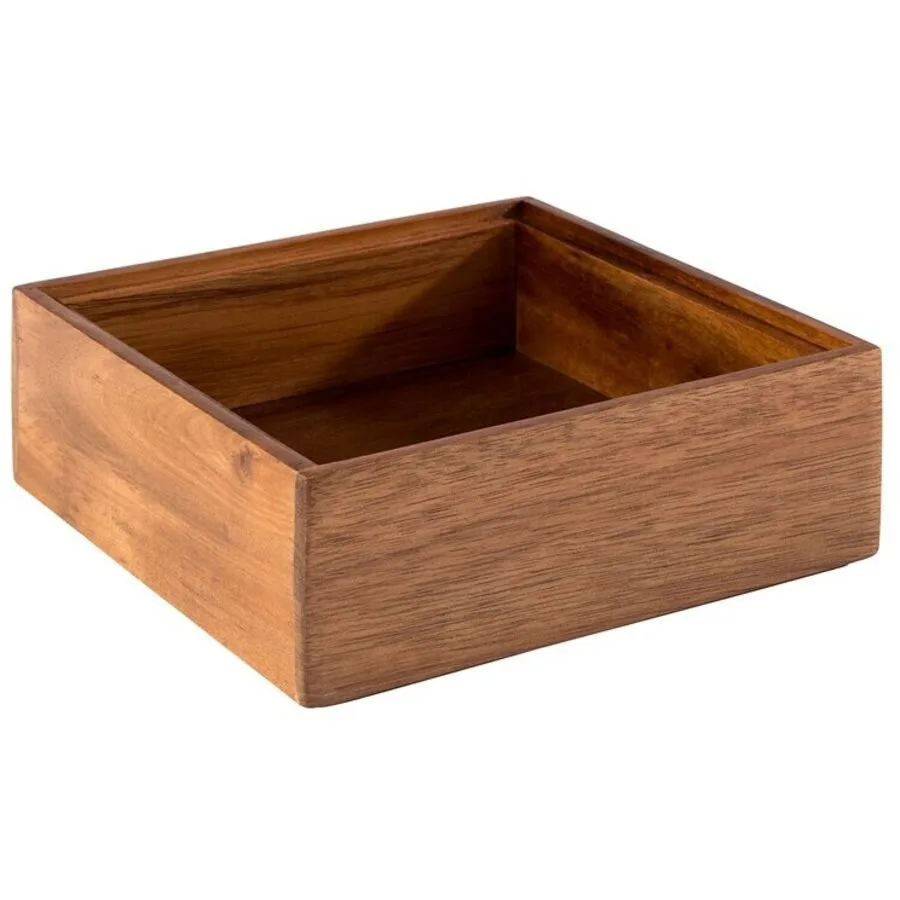 APS Behälter Woody braun Akazie Quadratisch B 15 T 15 cm