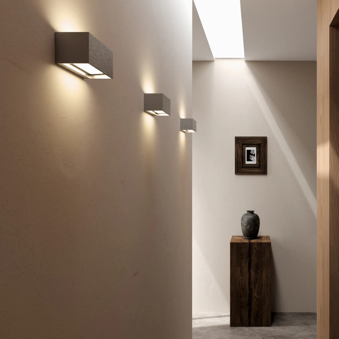 Linea W1 LED-Wandlampe titangrau 15cm, CCT, IP54 - Light-Point - Wohnzimmer - Design - Aluminium - Mehrflammig