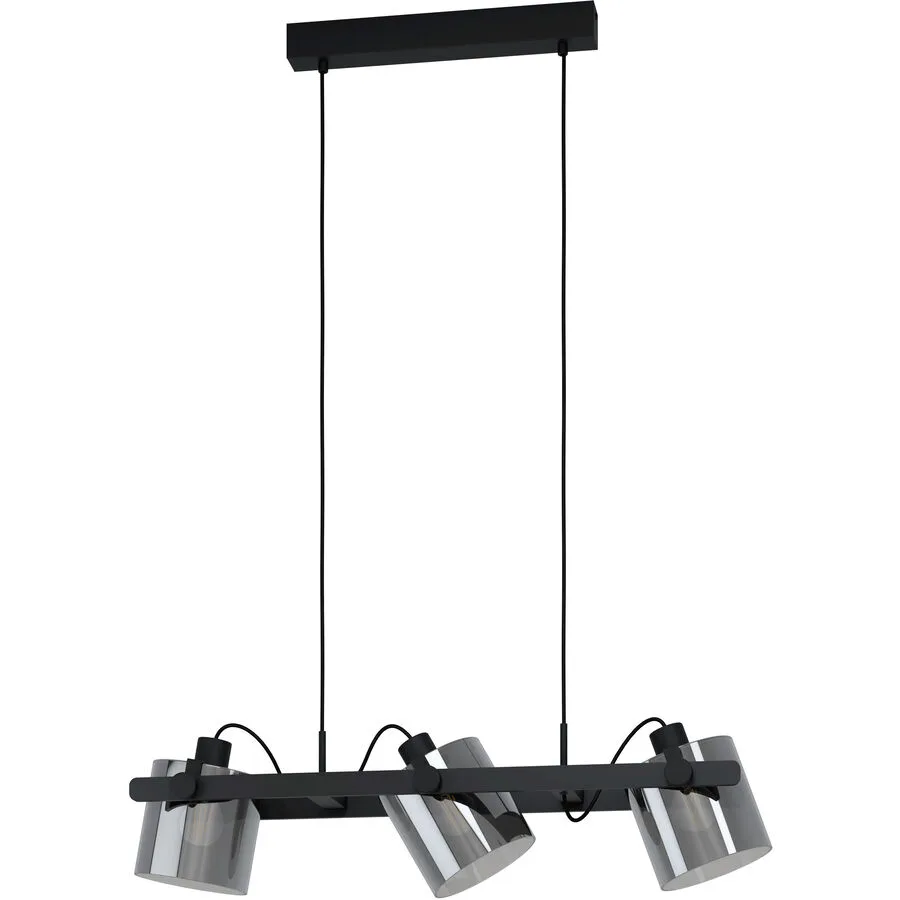Eglo Pendellampe Hornwood 2 Schwarz Stahl/Holz 15 cm 110 cm - Material: Holz/Stahl