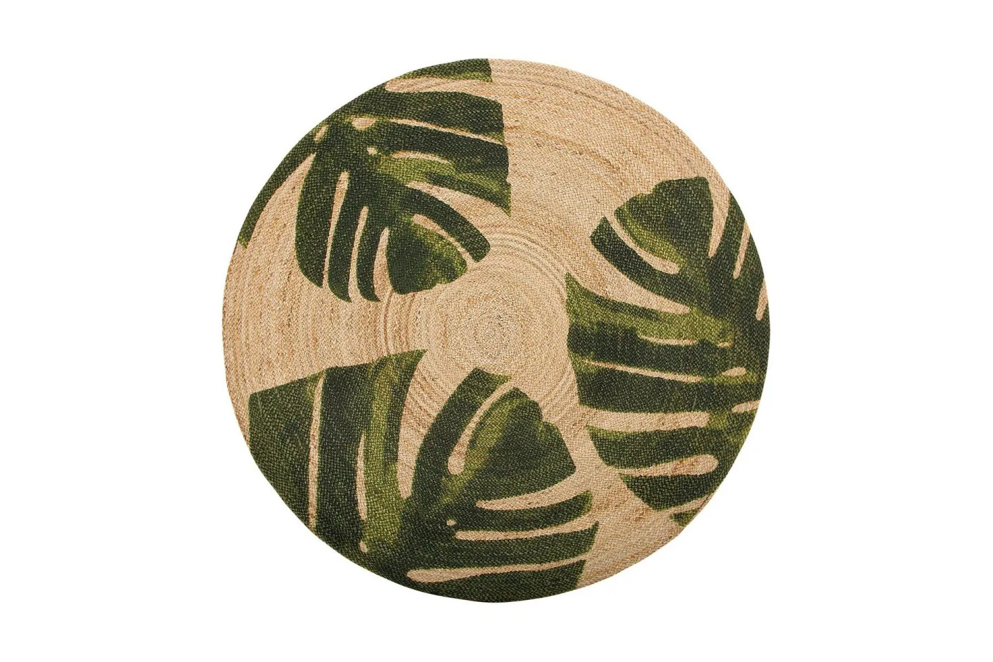 Byner Matta med Monsteramotiv Rund 140 cm - Beige
