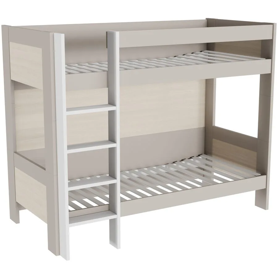 Hochbett Window greige Holzwerkstoff 90 x 200 cm - Möbel Konfigurator: Traummöbel individuell zusammenstellen