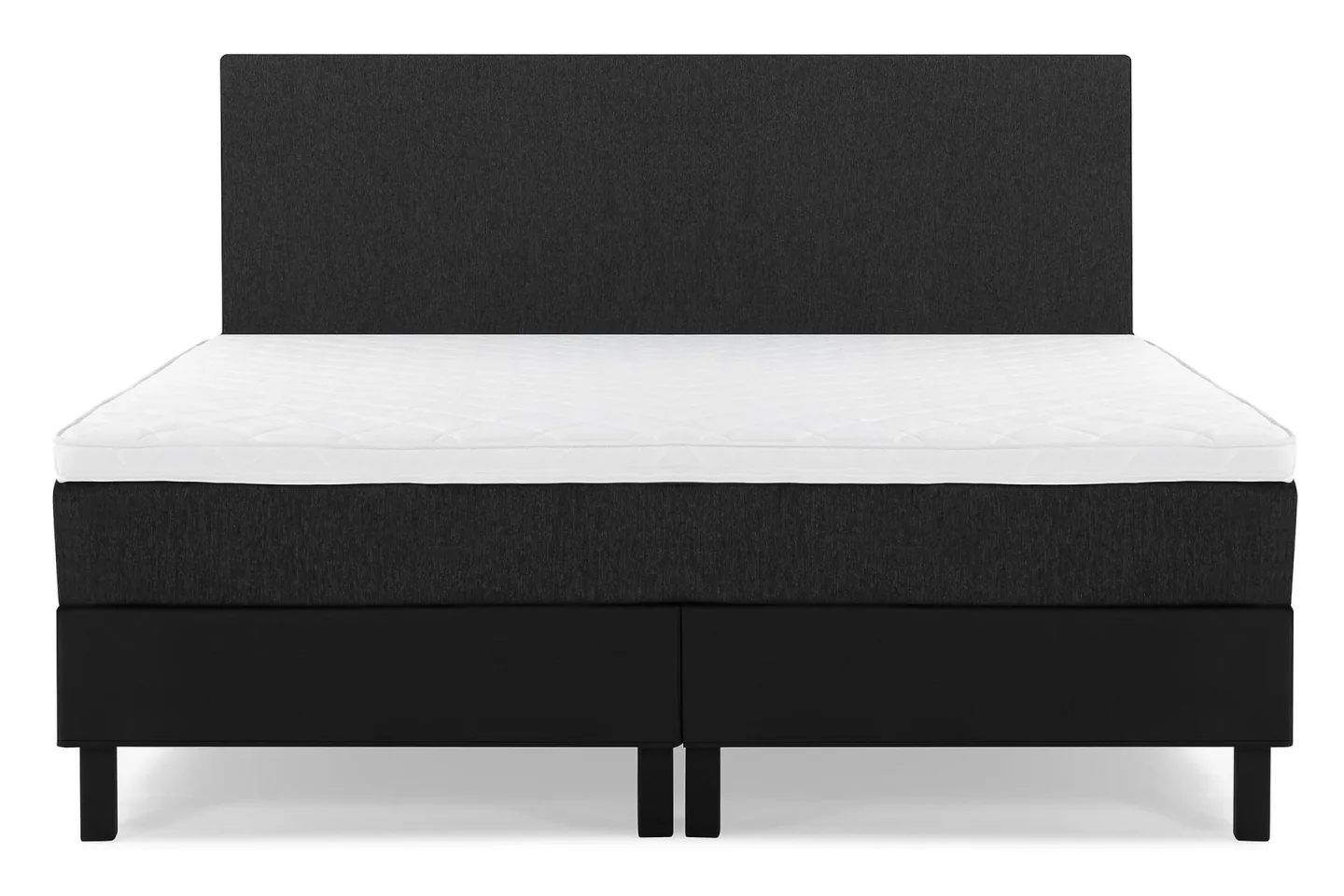 Lucky Komplett Sängpaket 180x200 Skum Slät - Svart/Grå/PU