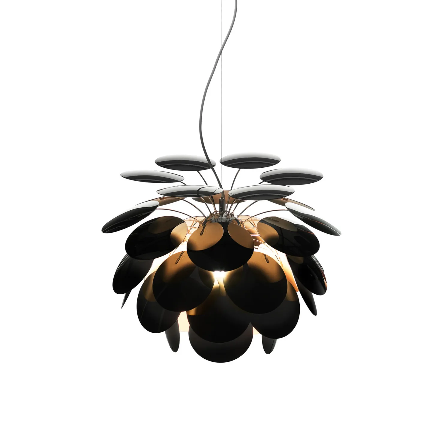 Discoco Pendelleuchte Ø35 Schwarz/Gold - Marset Discocó - Wohnzimmer - Design - Kunststoff - Einflammig