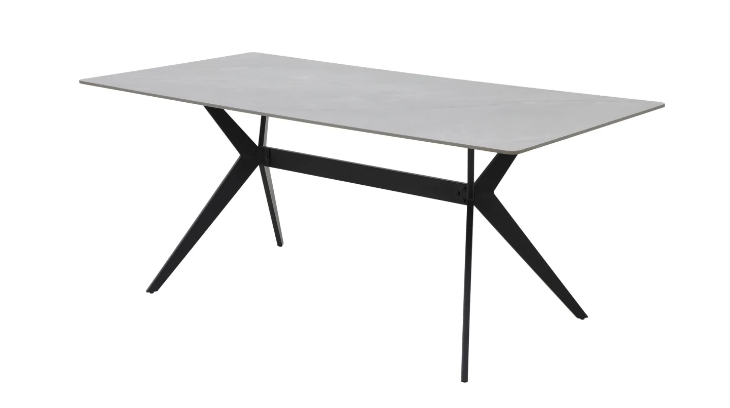Esstisch 180 x 90 cm Marmoroptik grau - PACCINO