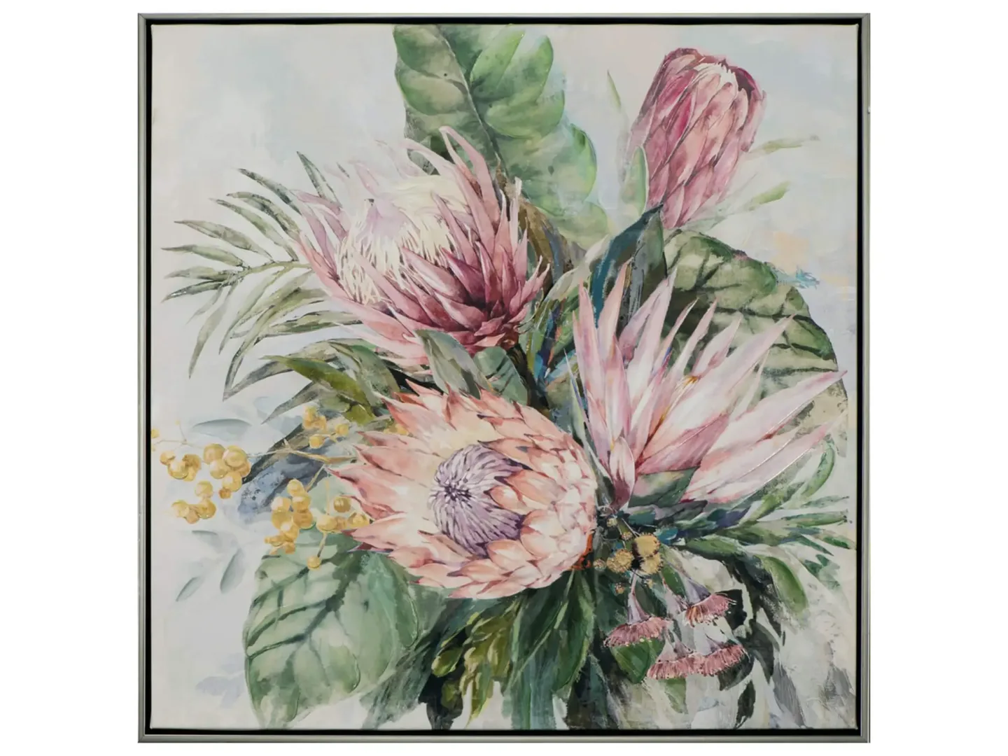 image LAND Bild mit Rahmen Rosafarbene Protea-Blüten Rosa | Schubiger Möbel