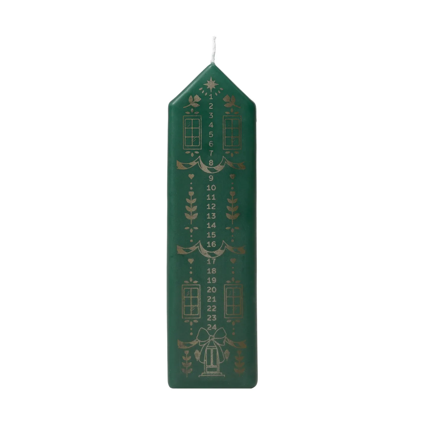 Broste Copenhagen Casa kalenderljus Dark Green-Gold