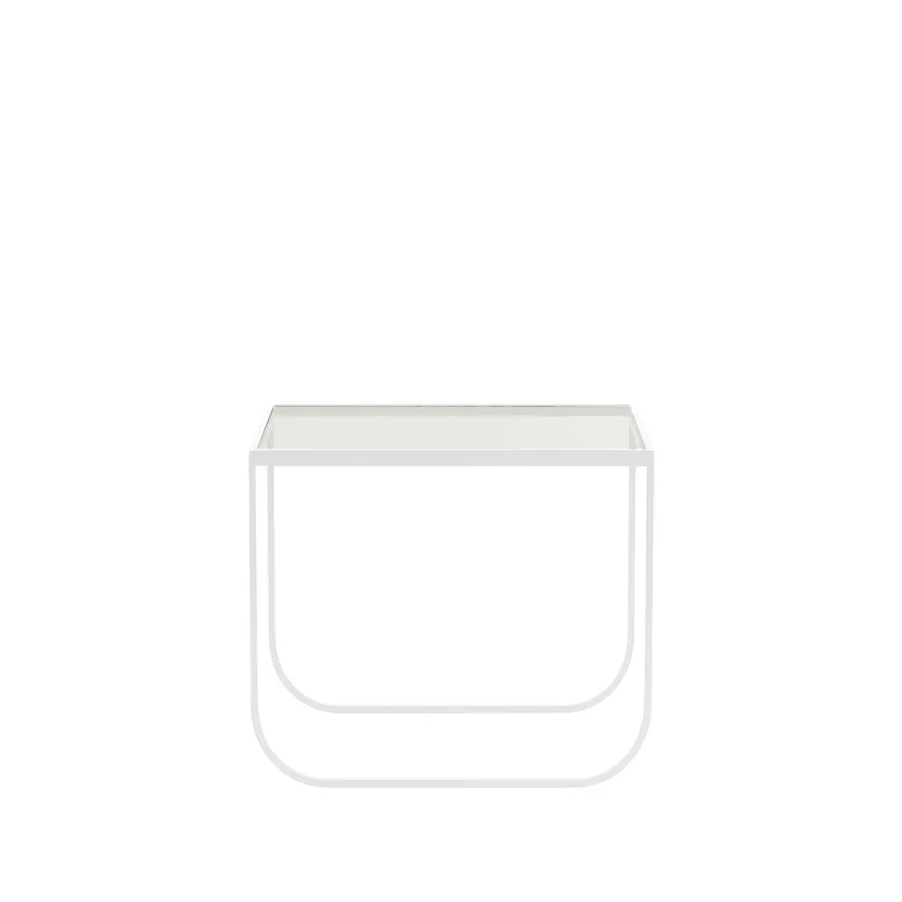 Asplund Tati Square soffbord glas, vitt stativ