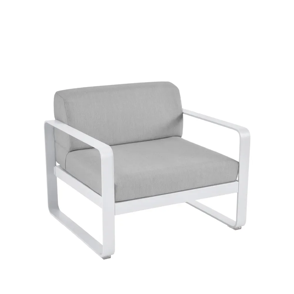 Fermob Bellevie fåtölj Cotton white (vit), flannel grey dyna