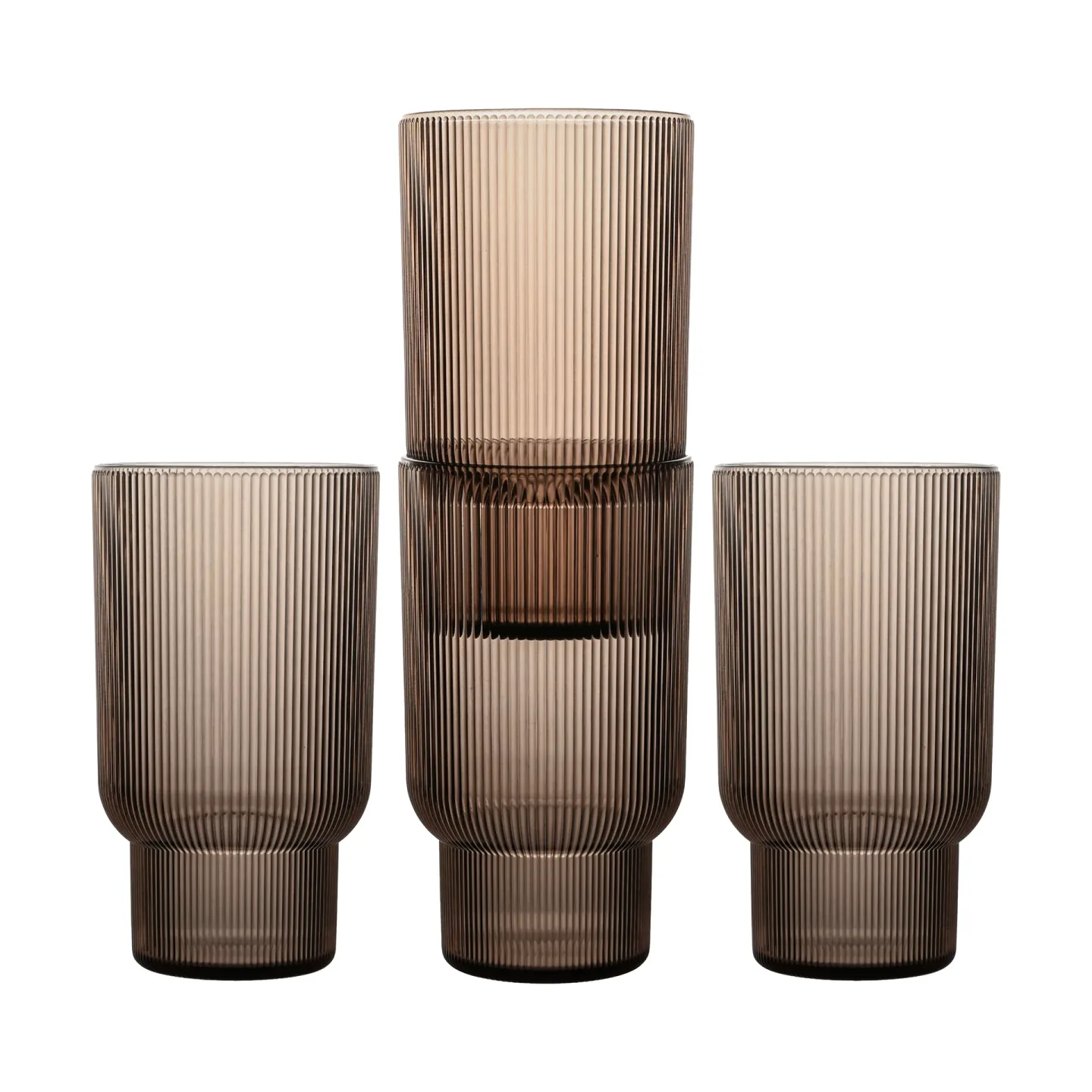 Sagaform Billi Trinkglas 43 cl 4er Pack Braun