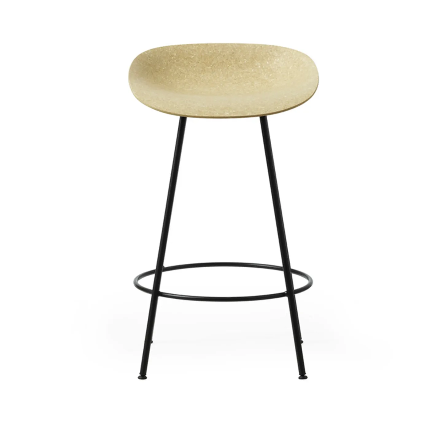 Normann Copenhagen - Mat Barstool 65 cm Black Steel Hemp - Matstolar - Foersom & Hiort-Lorenzen - Beige - Naturmaterial/Metall