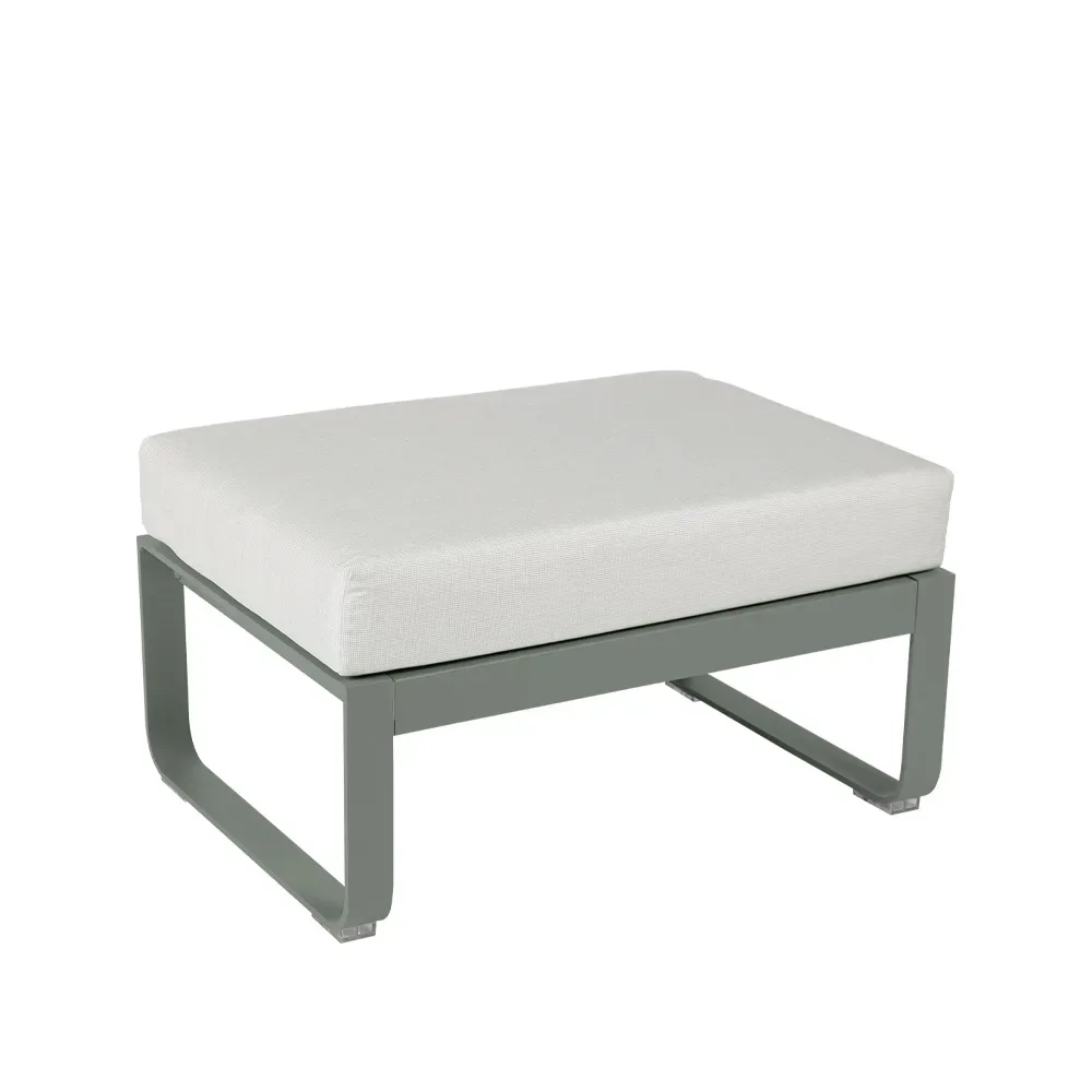Fermob Bellevie 1-sits fotpall Rosemary (grön), off-white dyna