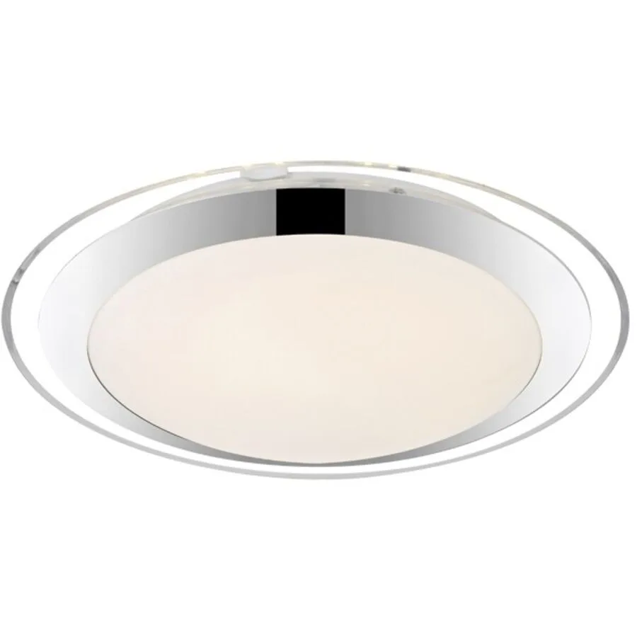Deckenlampe Basso Weiss Kunststoff 33 cm 9 cm - Farbe: weiss opal - LED - Lichtfarbe: Warmweiss - LED Energiesparlampen
